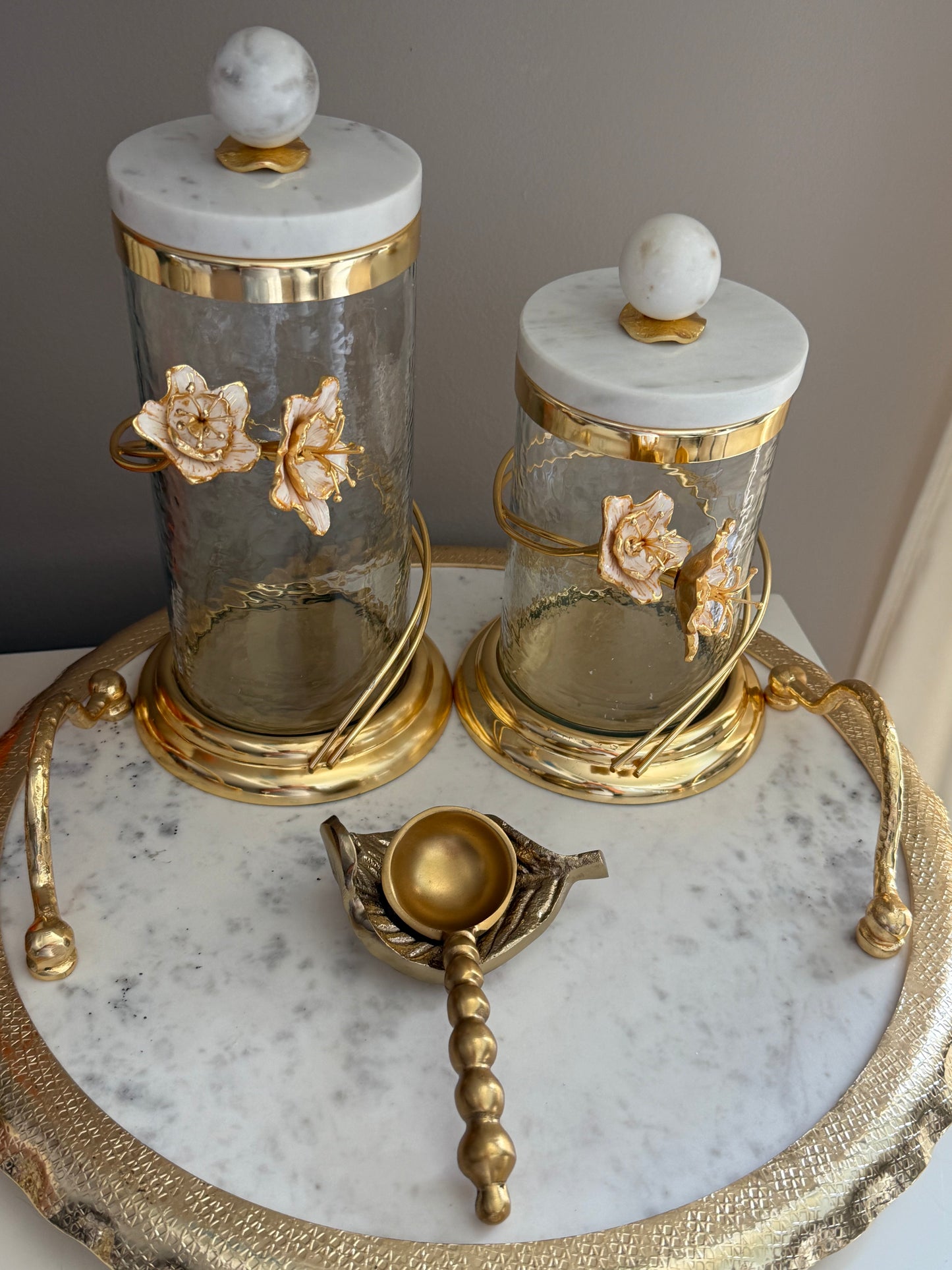 Gold Spoon And Gold Holder Set