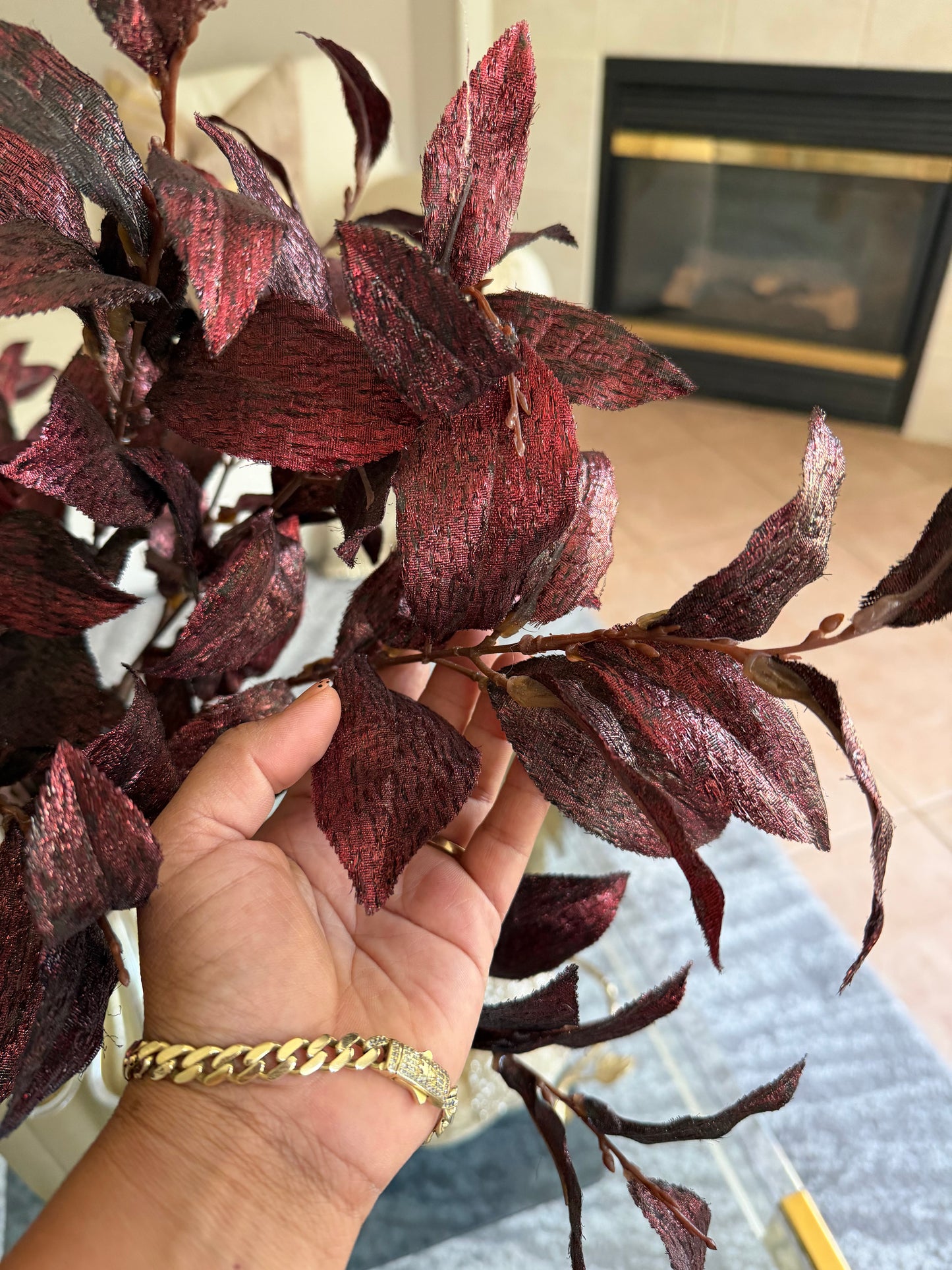 Set of 3 Burgundy Velvet Stems