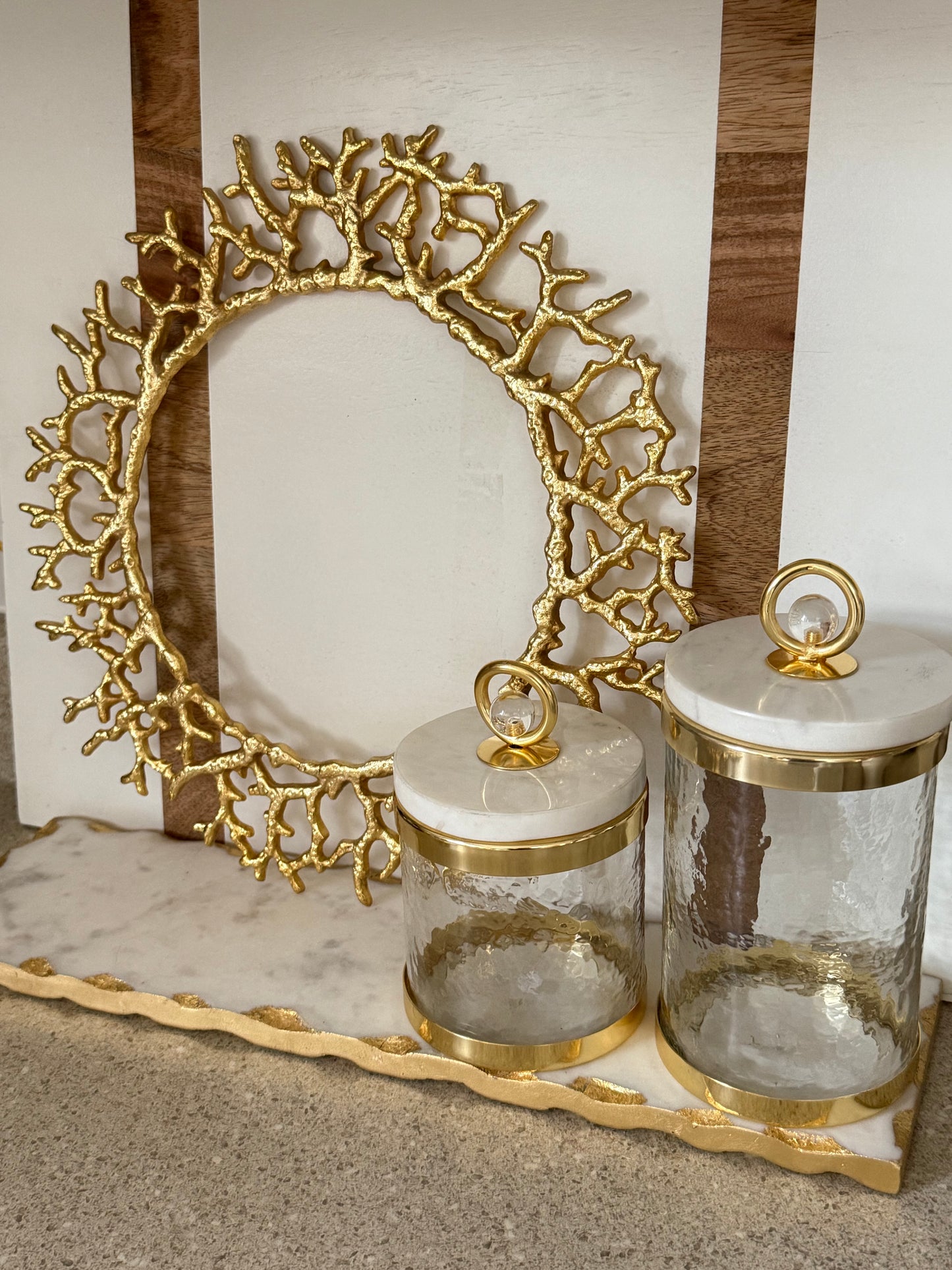 Set of Two Metal Gold Crowns