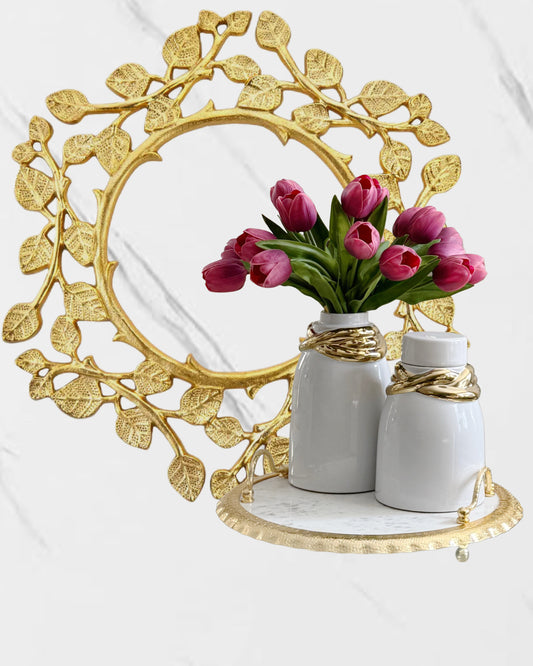 Set of Two Metal Gold Crowns