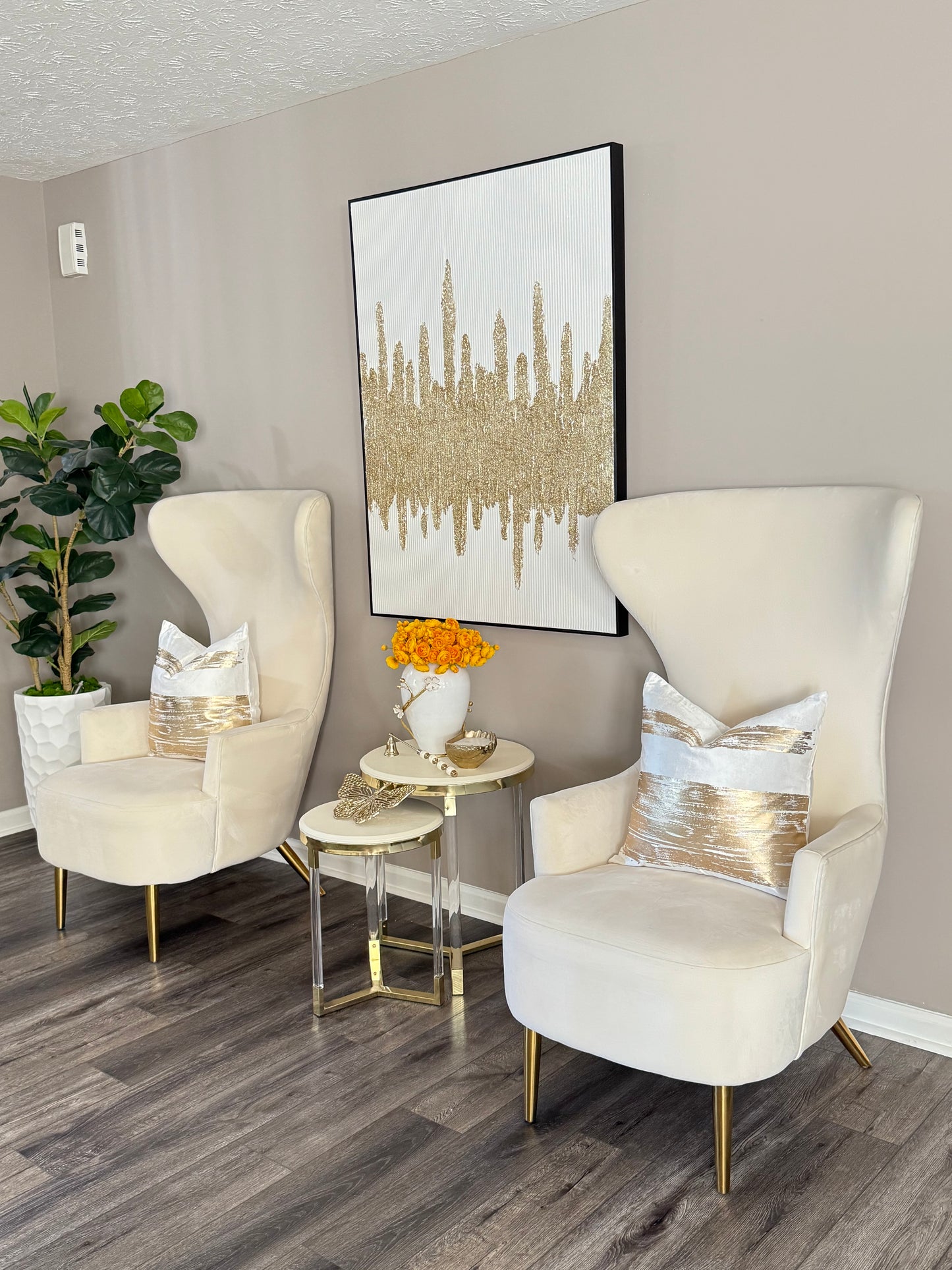 Beige and Gold pillow