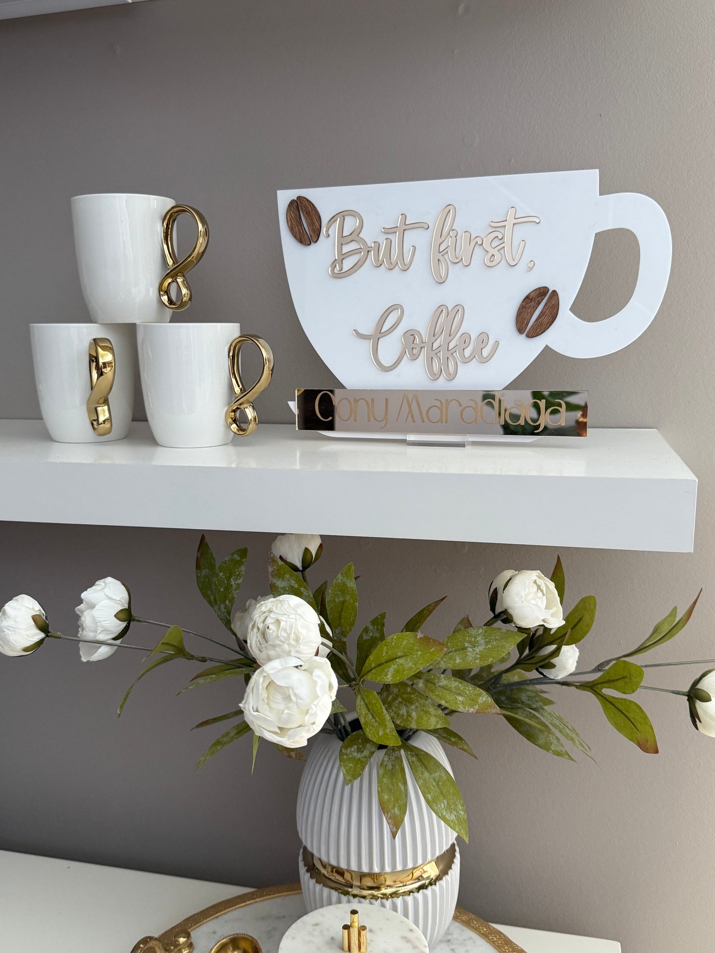 Set of Two Gold Twist Mugs