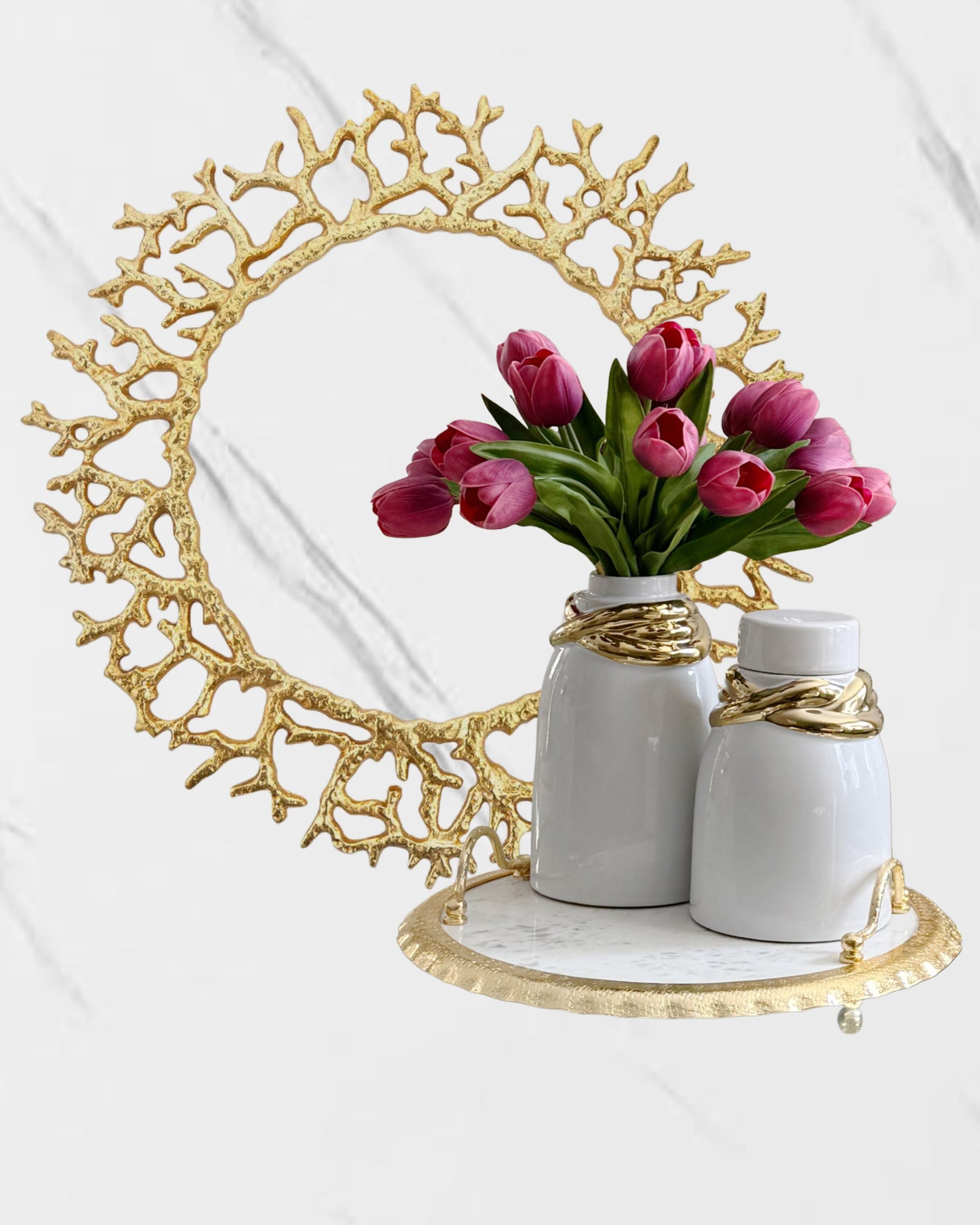 Set of Two Metal Gold Crowns