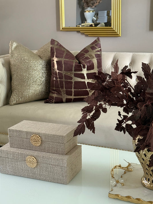 Abstract  Brown Gold Pillow