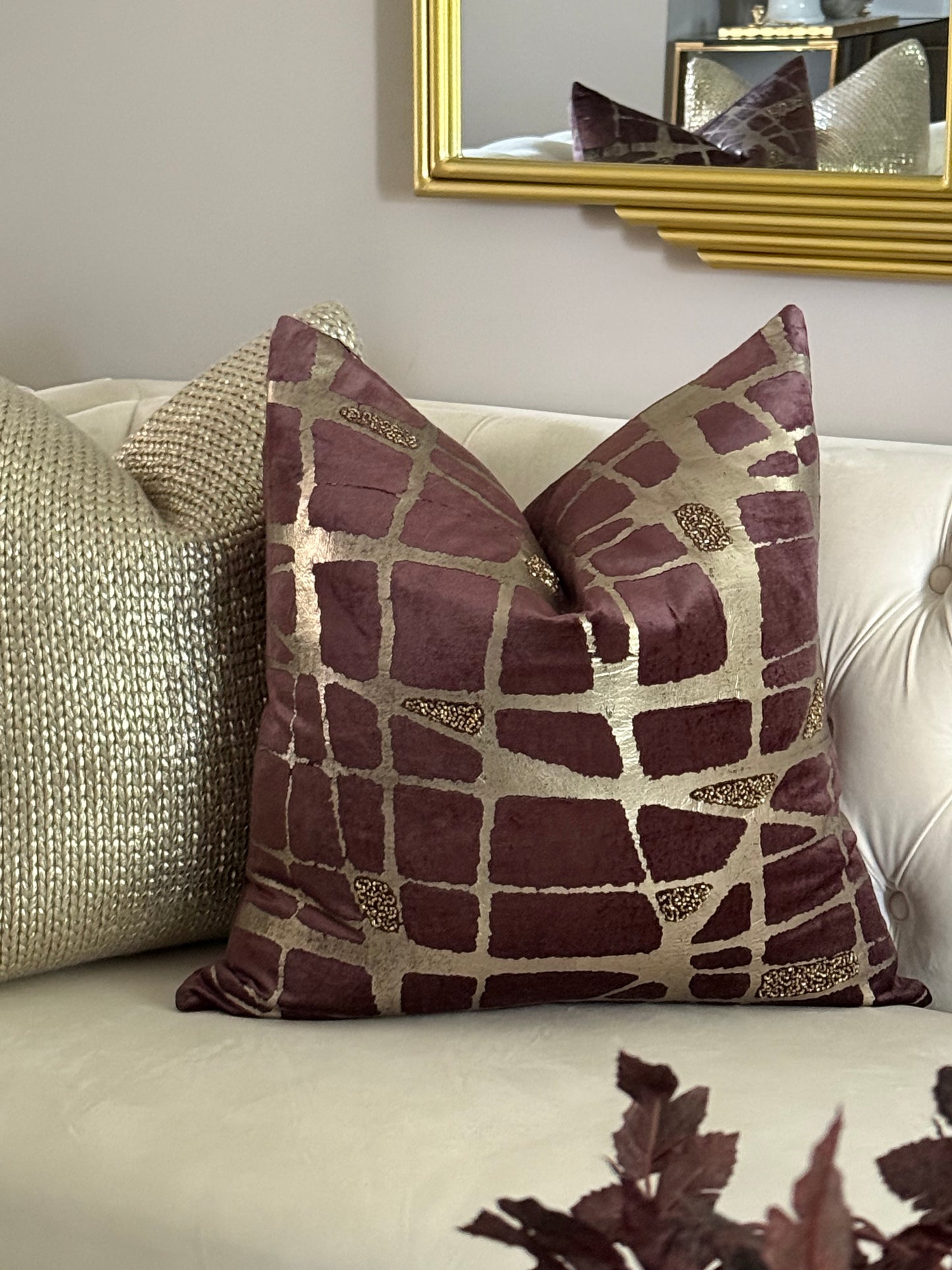 Abstract  Brown Gold Pillow