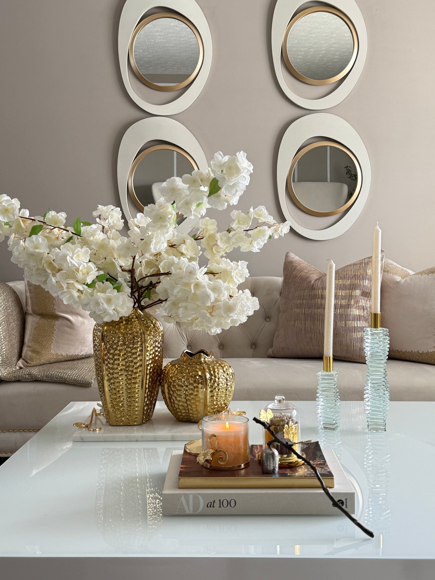 Two size Gold  Elegant vase