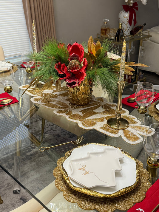 Beaded Bow Table Runner