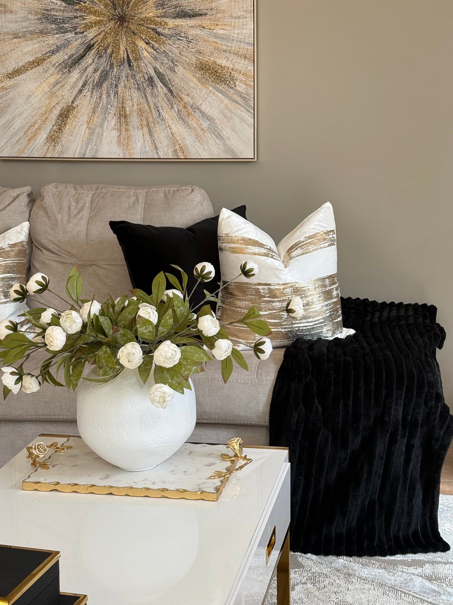 Beige and Gold pillow