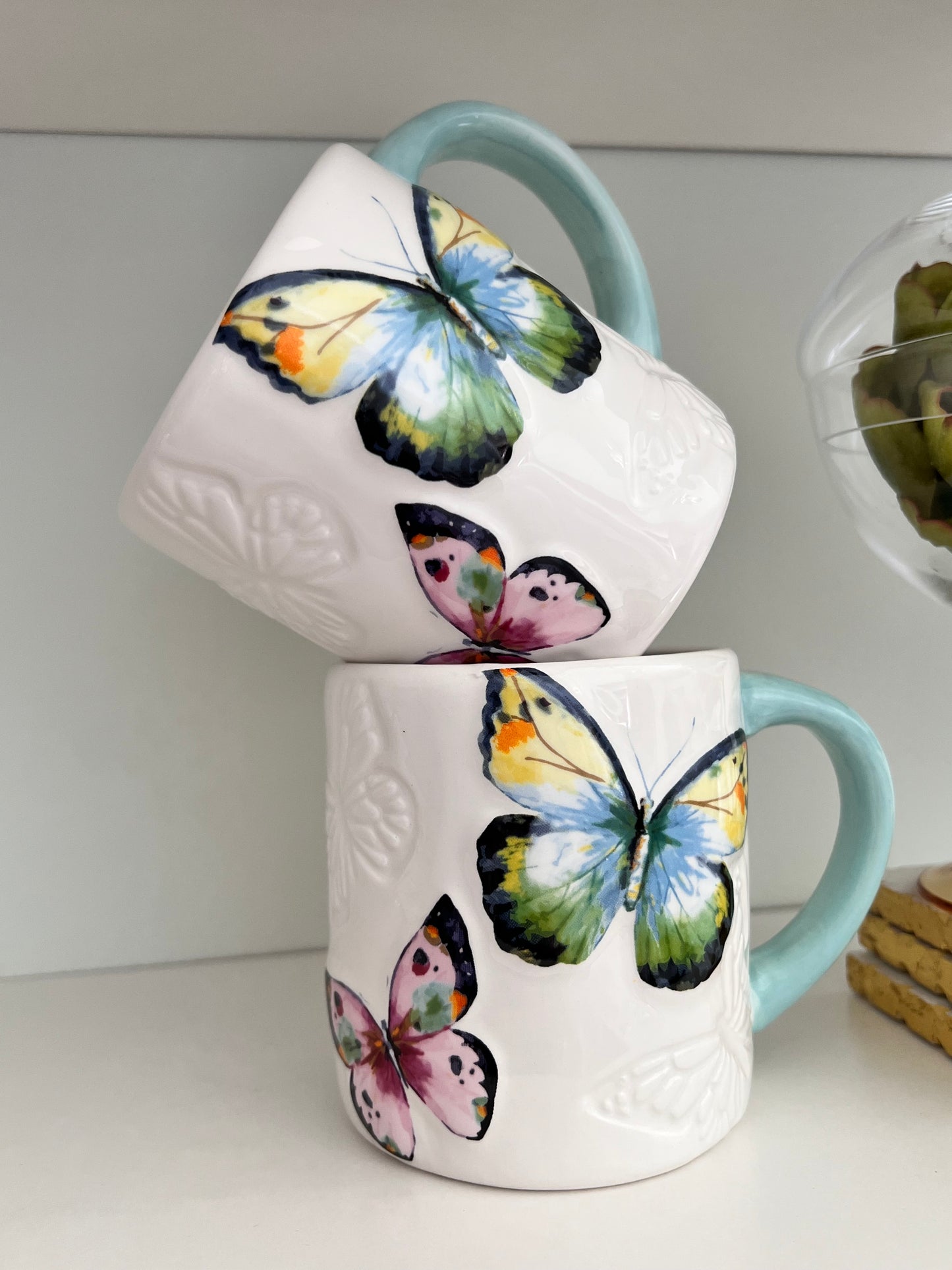 Set of two butterfly coffee mug