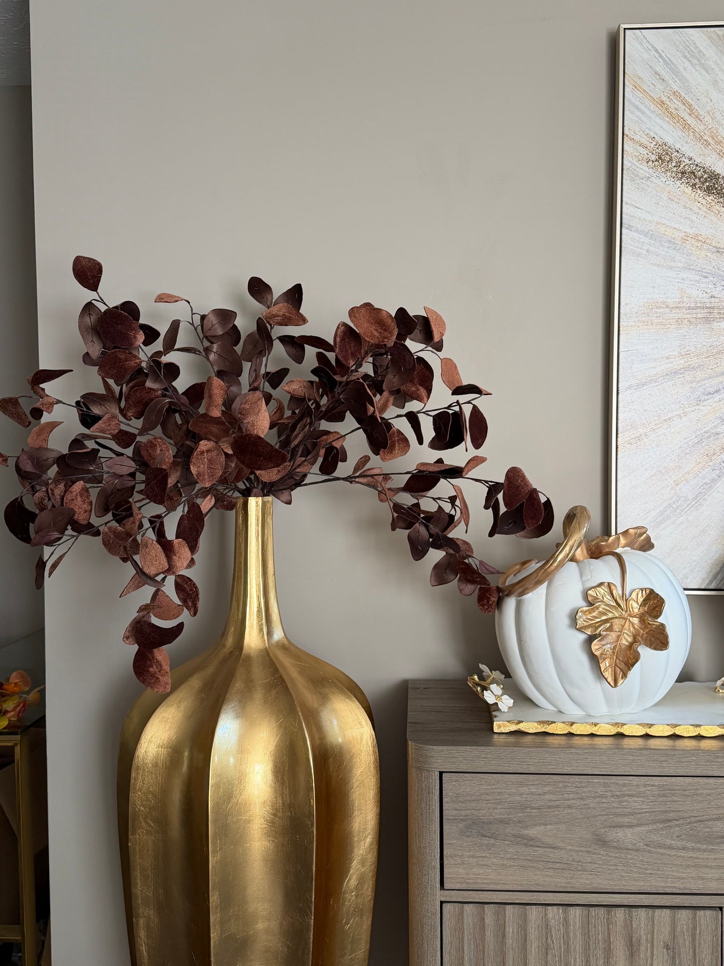 Set of 3 Brown Velvet Stems
