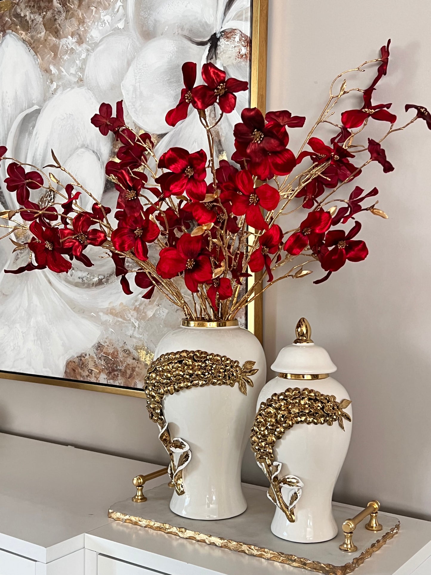 Set of 3 Velvet Spray Red