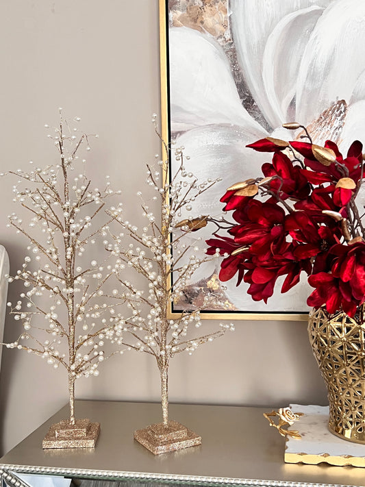 Pearls Christmas Tree Set of Two