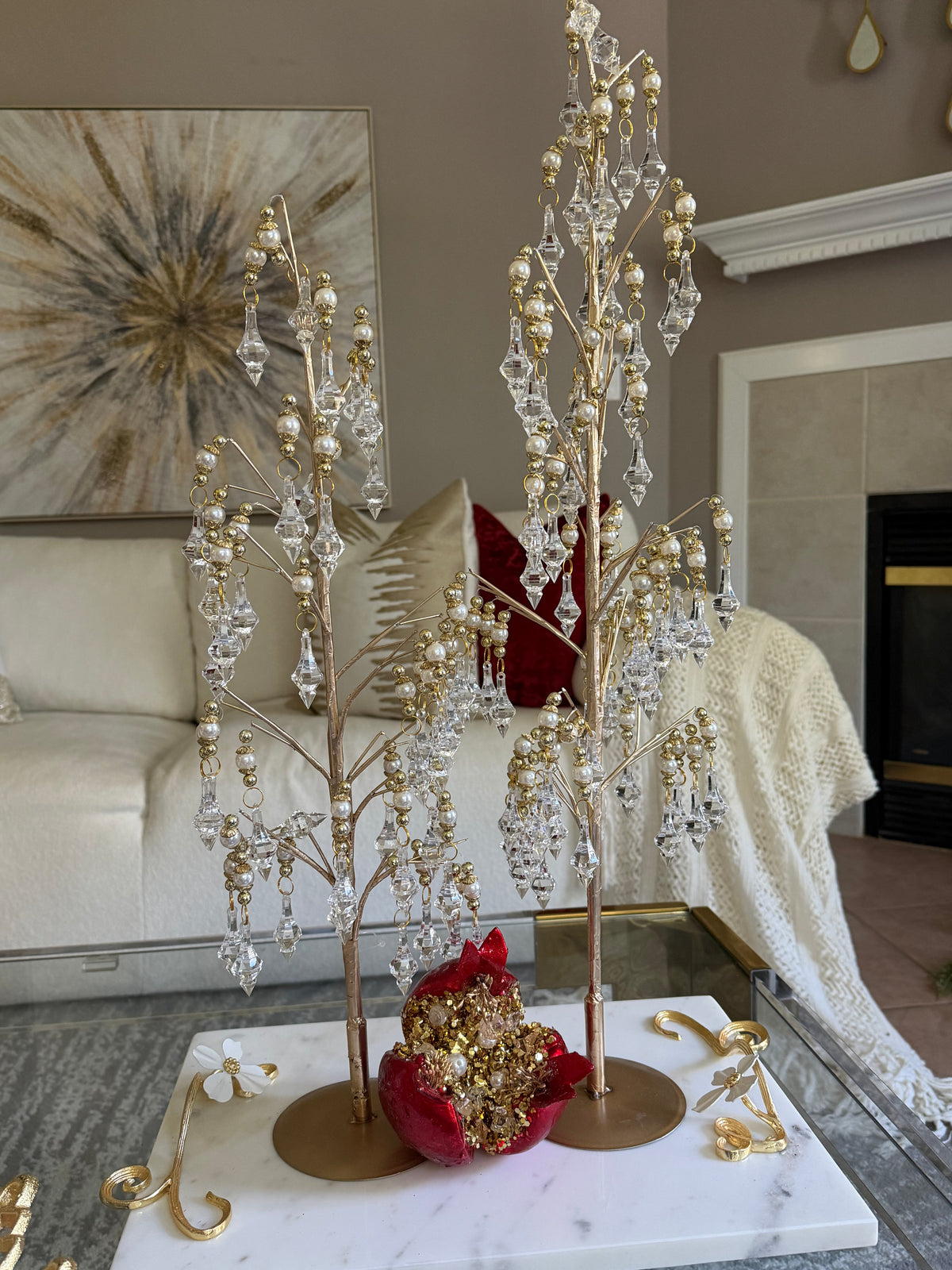Pomegranate Open With Jewel set of 3