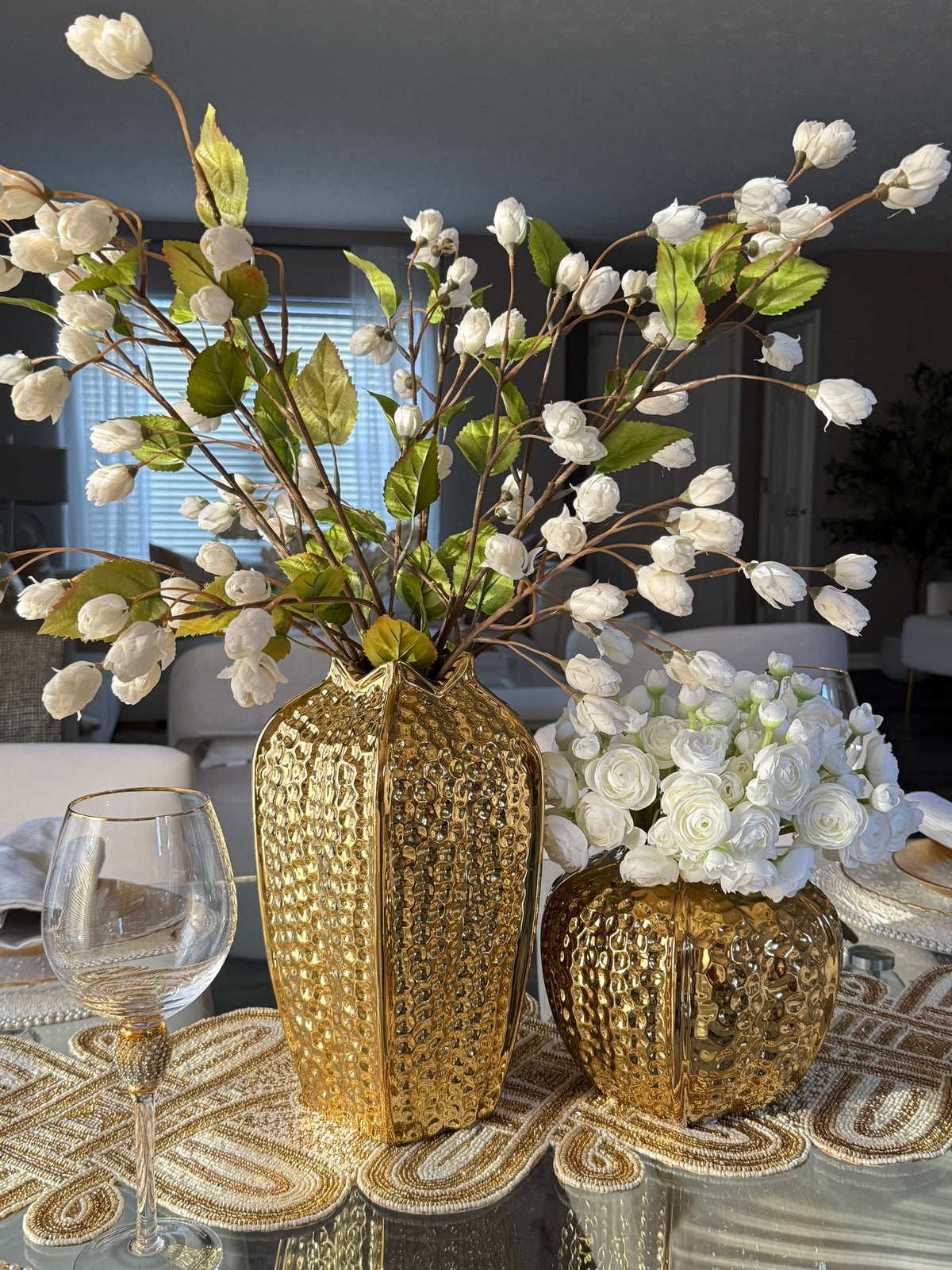Two size Gold  Elegant vase