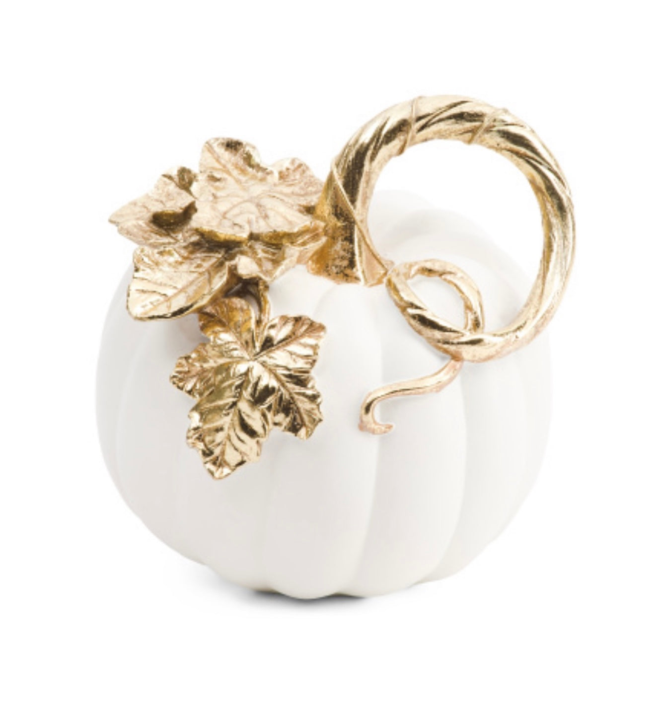 White Pumpkin Whit Gold Leaf 🍁
