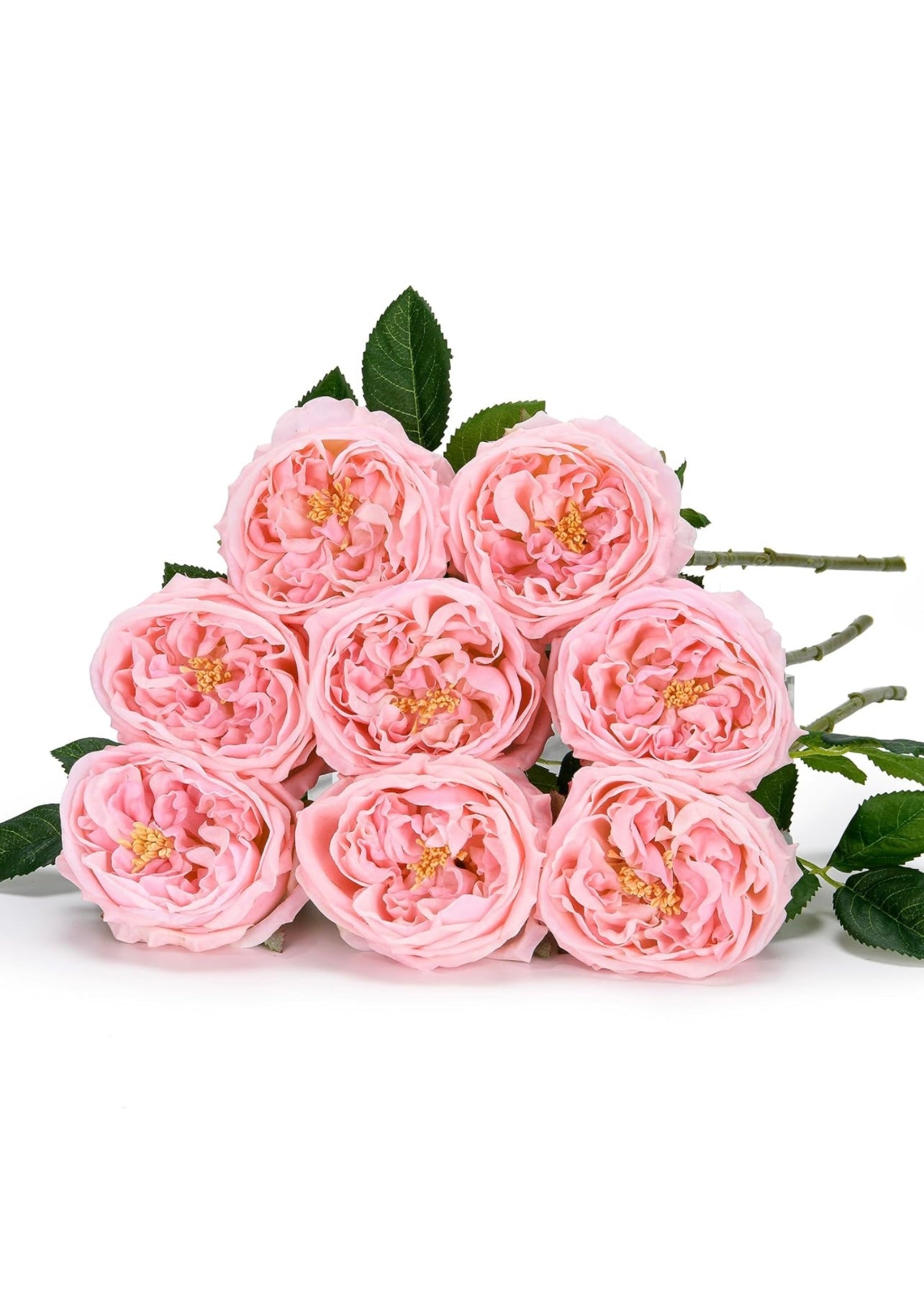 Real touch pink peonies set of 4