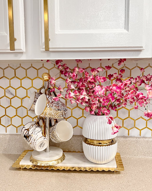 Ceramic Vase Gold Center Design
