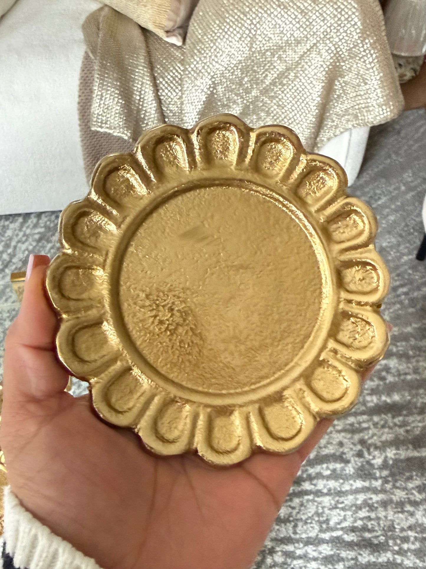 Brass  Gold Coaster set of four .