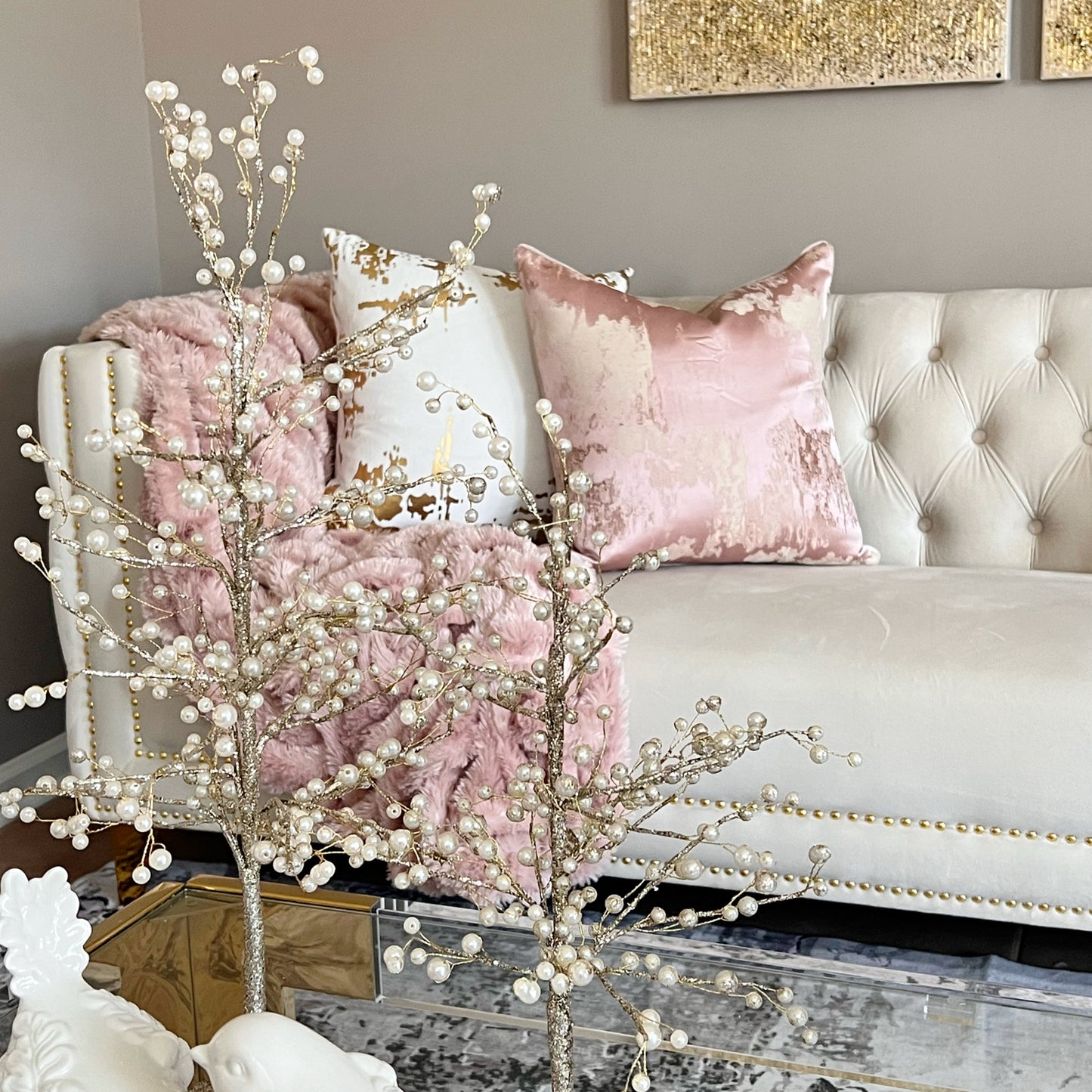 Blush pillow cover