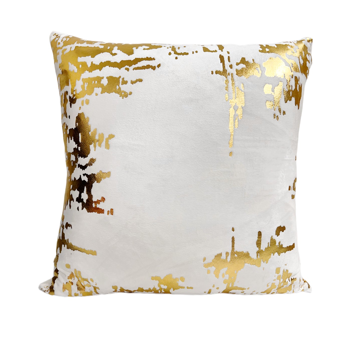 White and gold foil design pillow cover