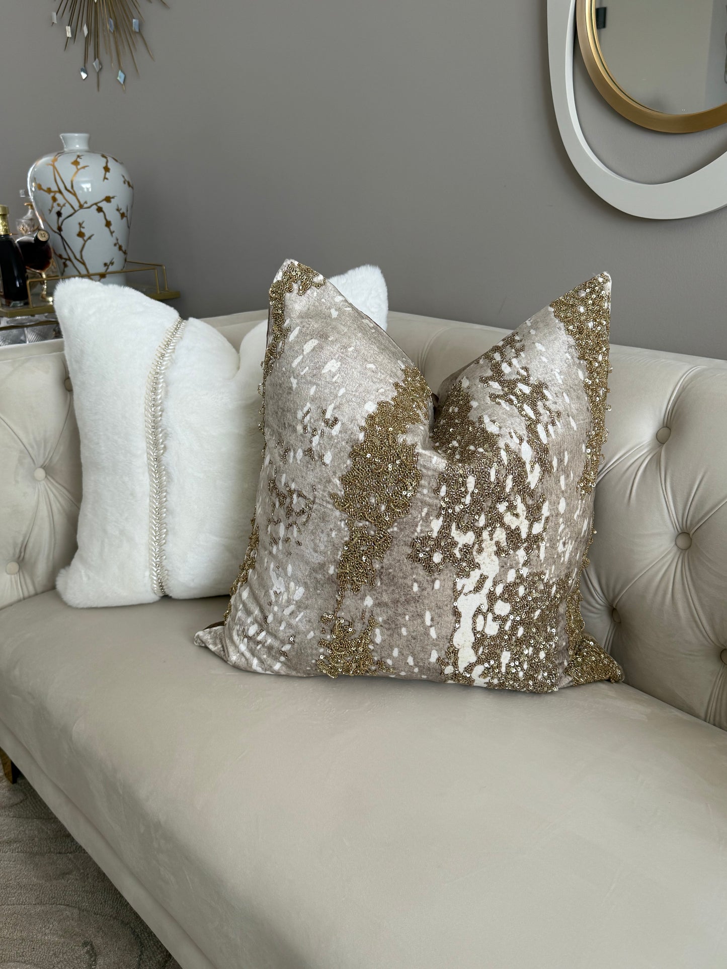 Sayra Stone Gold Pillow