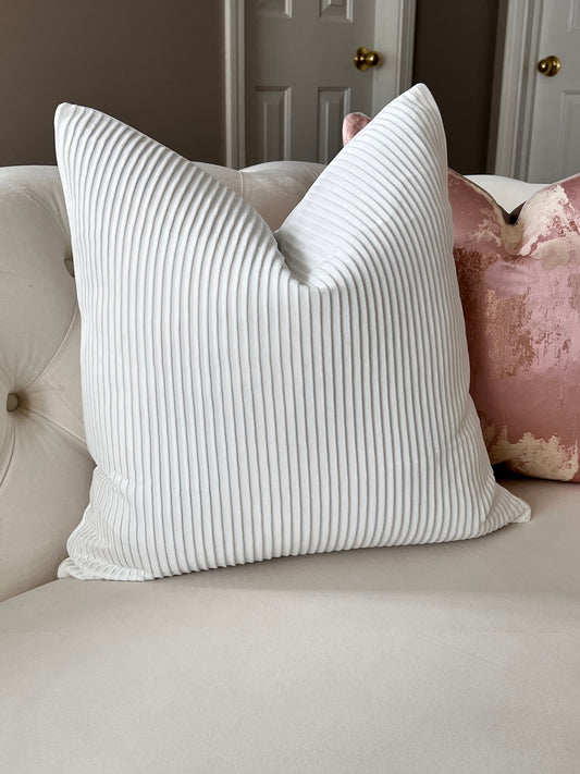 White velvet pillow cover