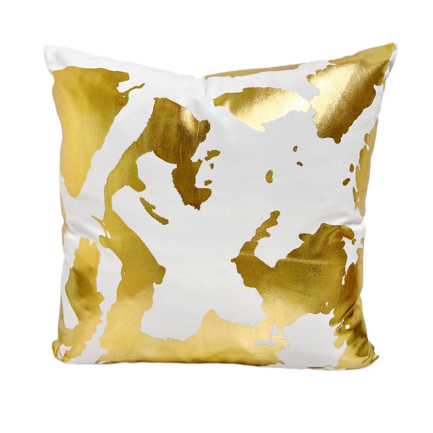 White and gold foil pillow cover