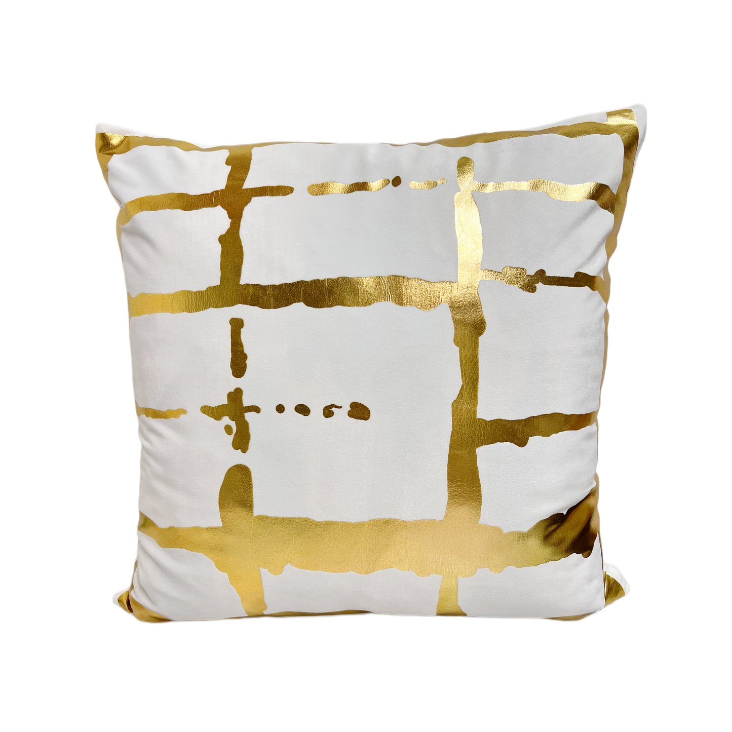 White and gold foil pillow cover