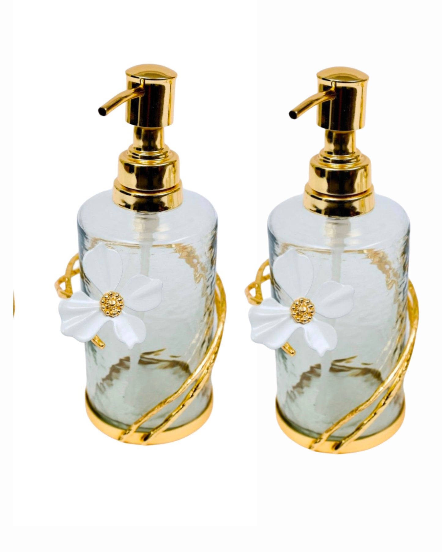 Set Of Two Glass Soap Dispensers