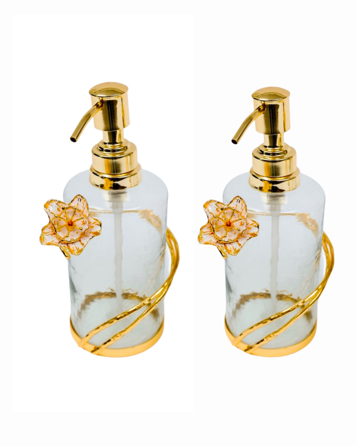 Set Of Two Glass Soap Dispensers