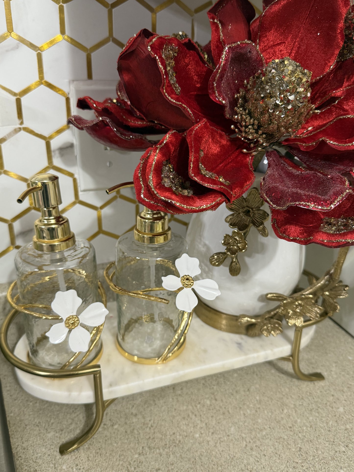Set Of Two Glass Soap Dispensers