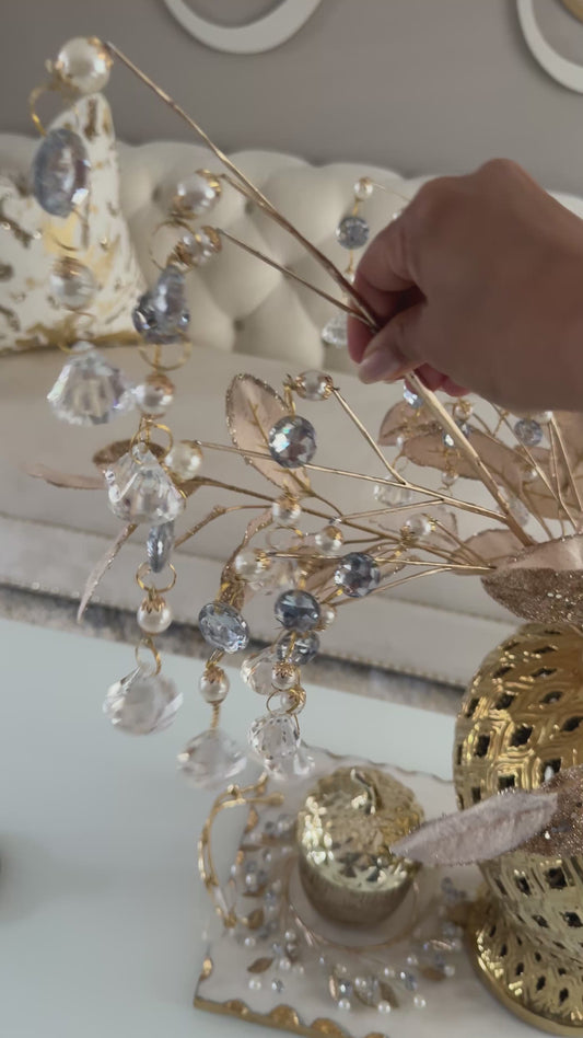 Set Of 3 Pearl Crystal Dripping Spray Holiday Seasons